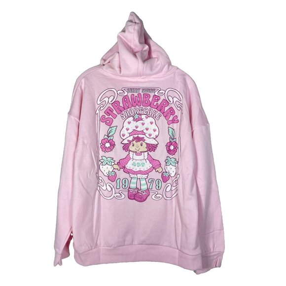Strawberry Shortcake Womens Graphic Retro Style Hoodie XL Pink - Picture 1 of 9